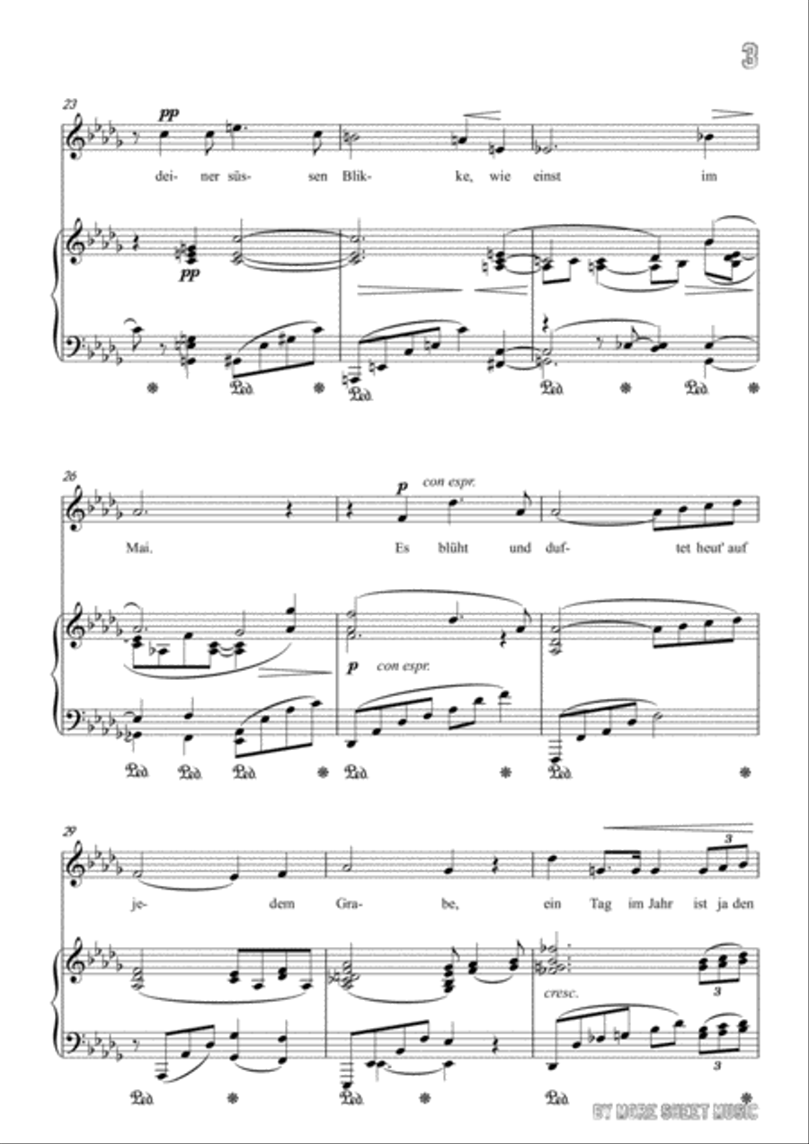 Richard Strauss-Allerseelen in D flat Major,for Voice and Piano Voice Solo scores gallery preview page 5