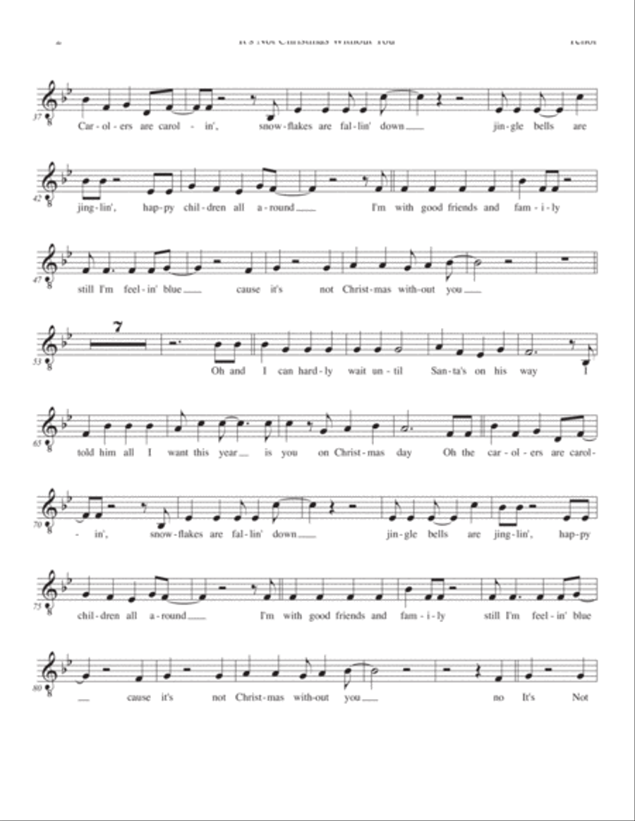 It's Not Christmas Without You- Key of Bb Jazz Ensemble scores gallery preview page 6