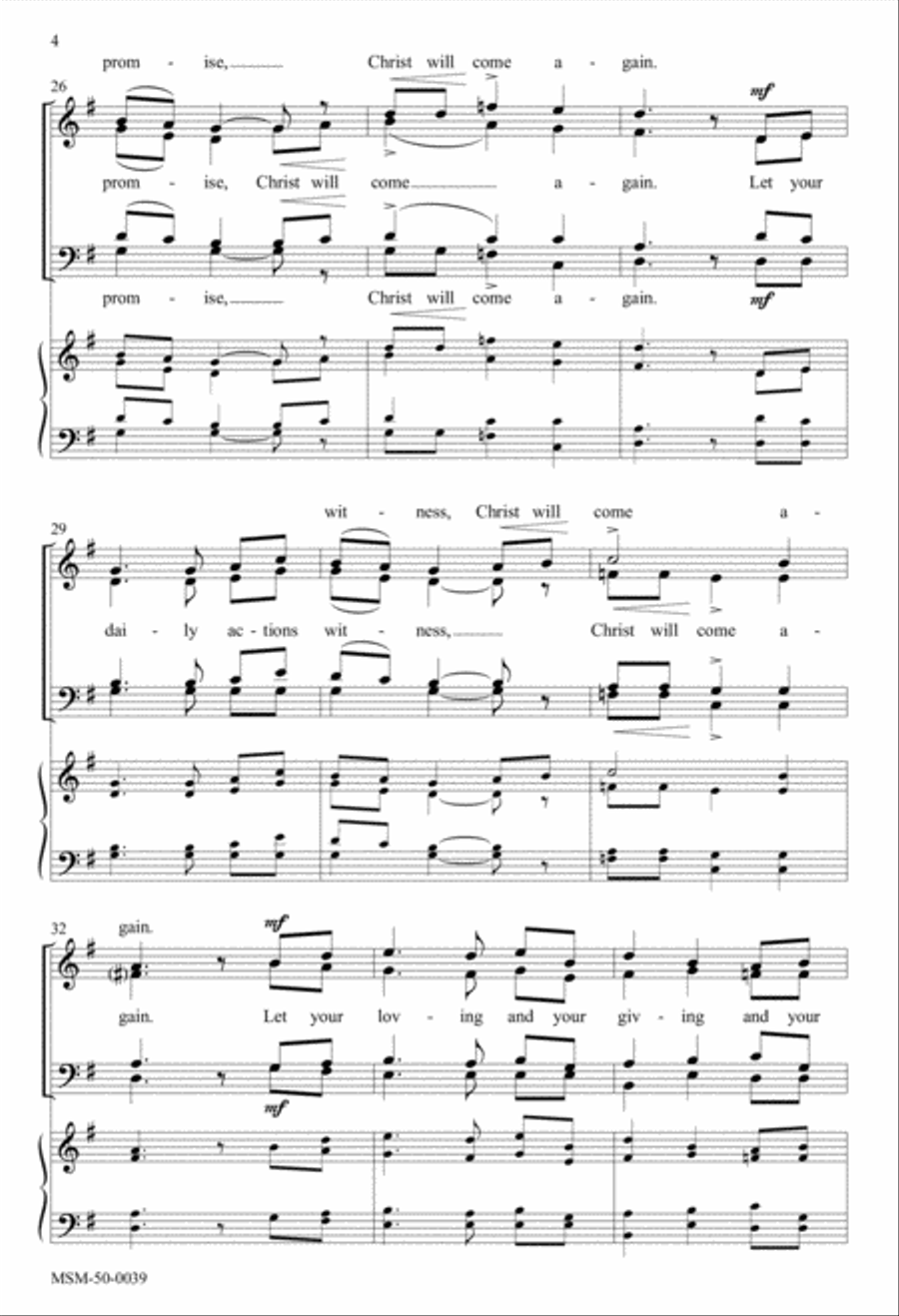 Advent Promise (Christ Will Come Again) 4-Part scores gallery preview page 4