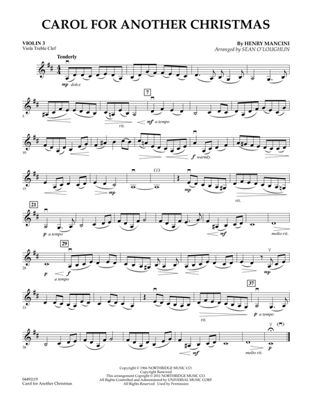 Carol For Another Christmas - Violin 3 (Viola Treble Clef)