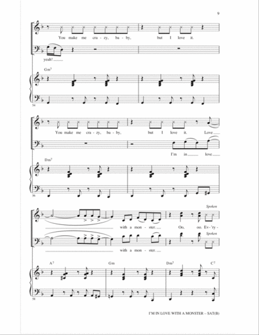 I'm In Love With A Monster 4-Part scores gallery preview page 8