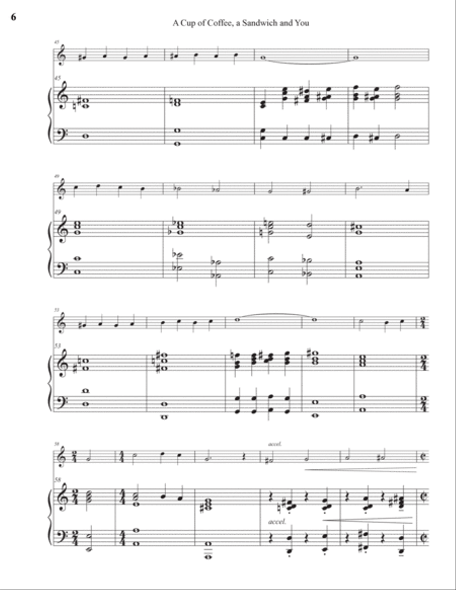 A Cup of Coffee, a Sandwich and You Piano scores gallery preview page 6