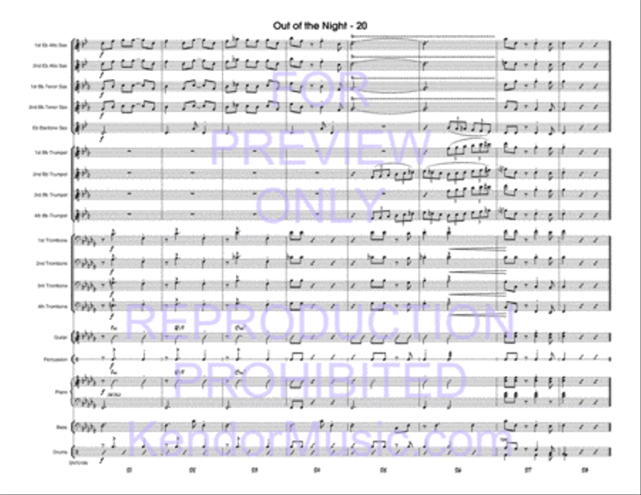 Out Of The Night (Dark Orchid) Jazz Ensemble scores gallery preview page 21