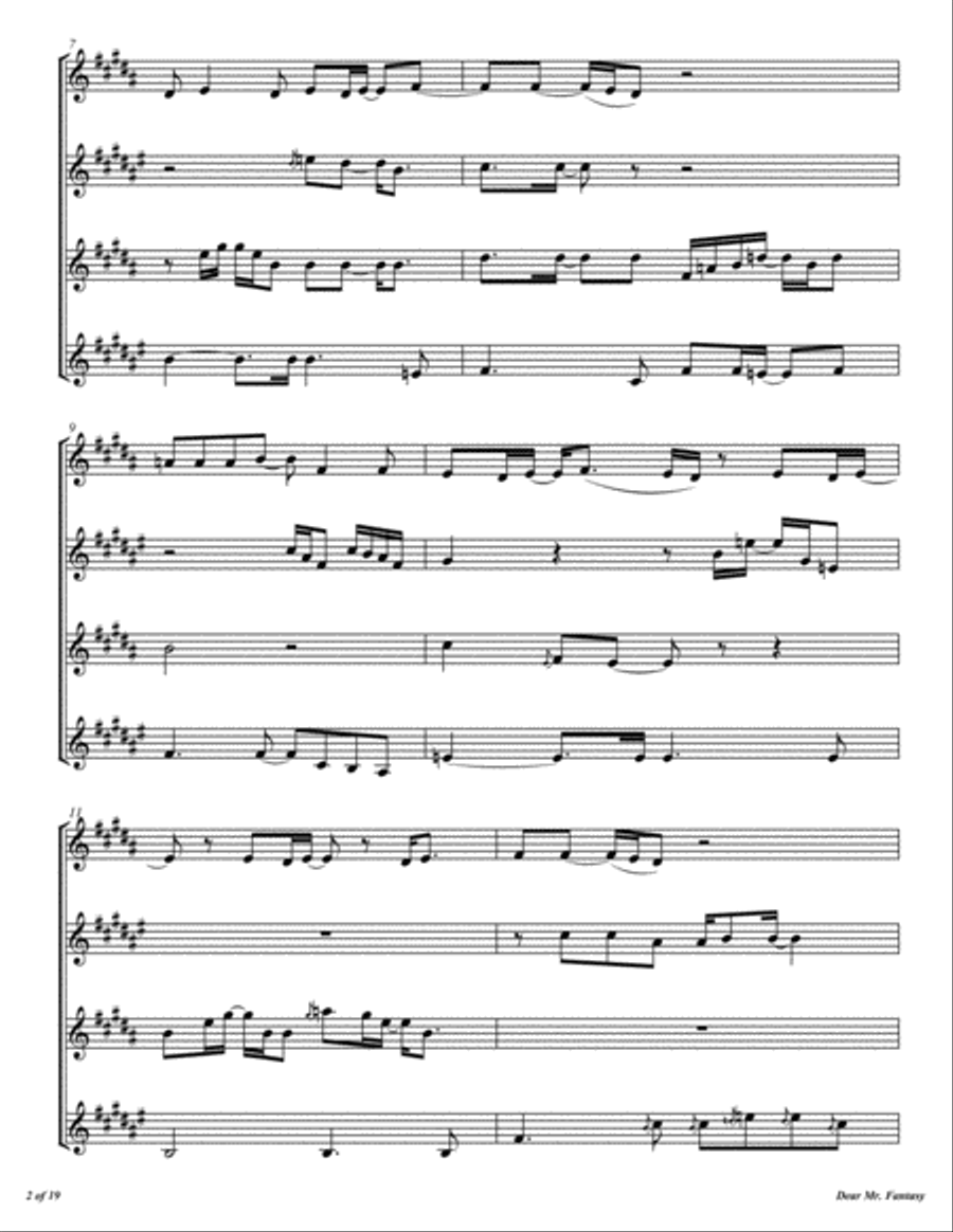 Dear Mr. Fantasy Woodwind Quartet scores gallery preview page 3