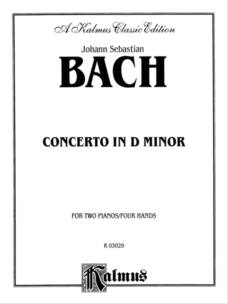 Bach: Piano Concerto in D Minor Piano scores gallery preview page 1