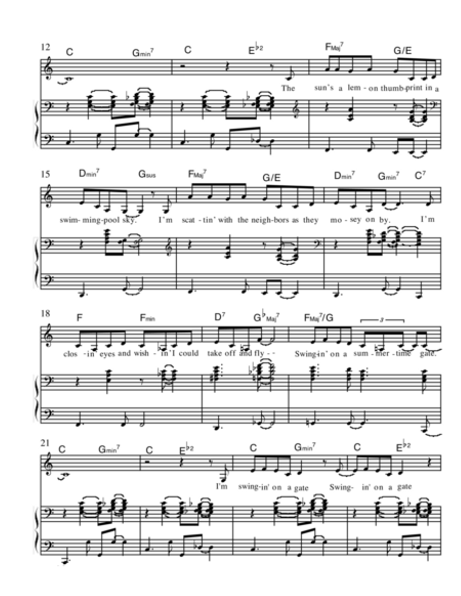 Swingin' On A Gate Piano, Vocal, Guitar scores gallery preview page 2