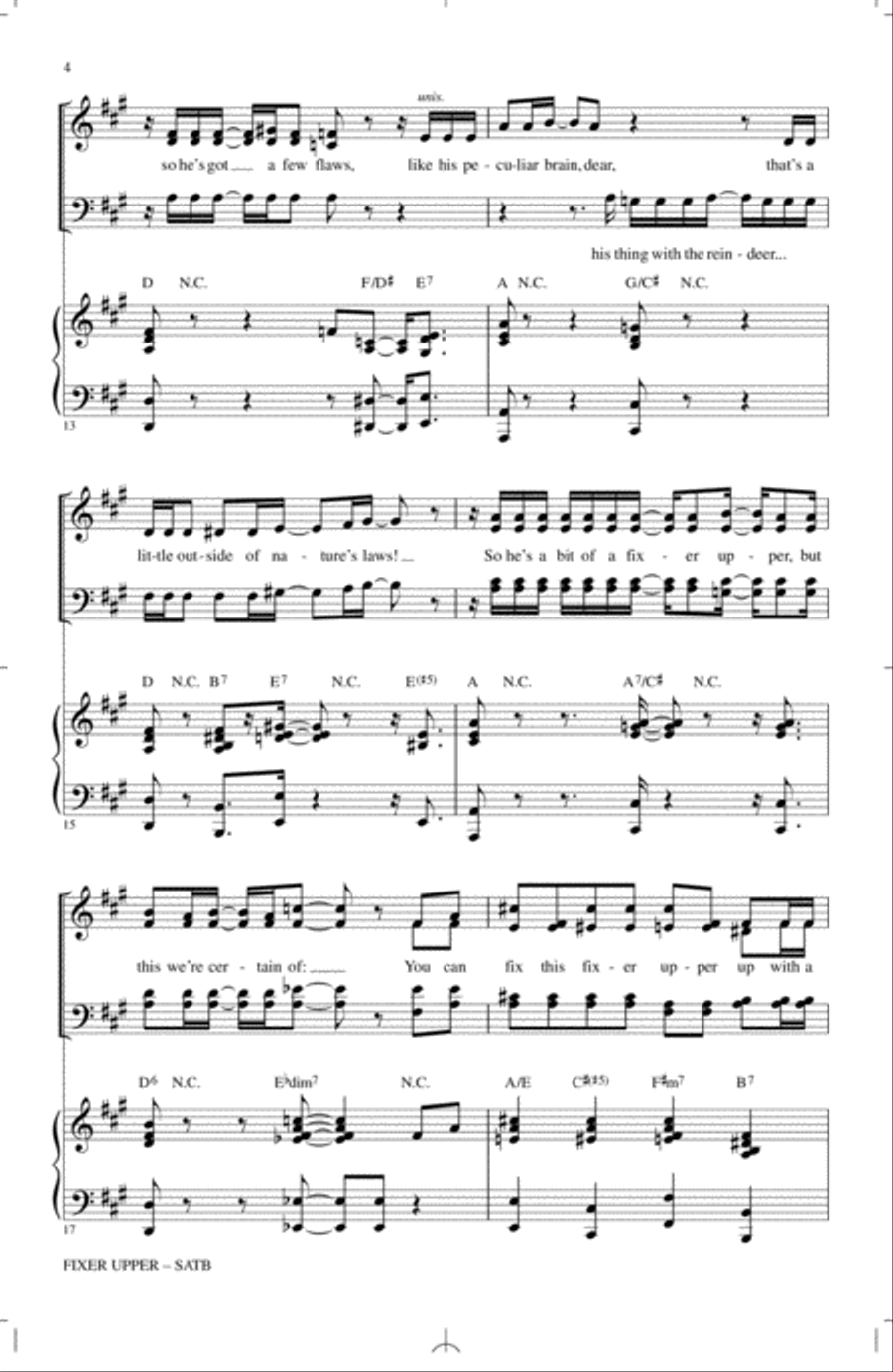 Fixer Upper (from Disney's Frozen) (arr. Audrey Snyder) 4-Part scores gallery preview page 3