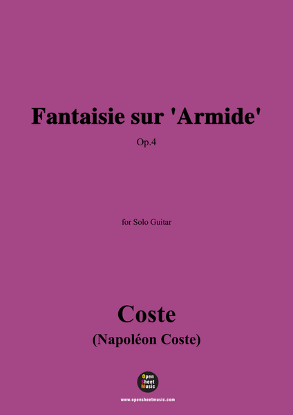 Coste-Fantaisie sur 'Armide',Op.4,for Guitar image number null