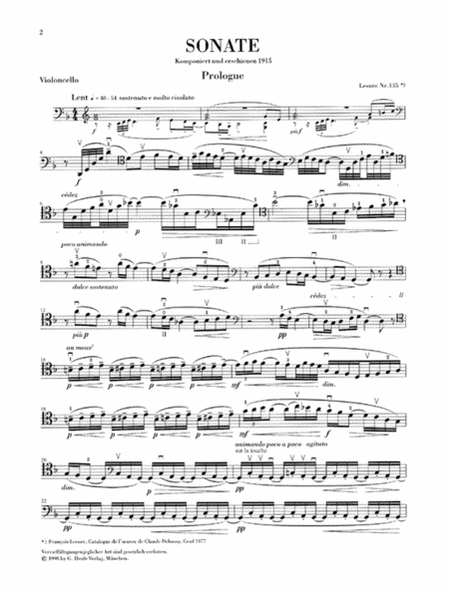 Sonata for Violoncello and Piano D Minor