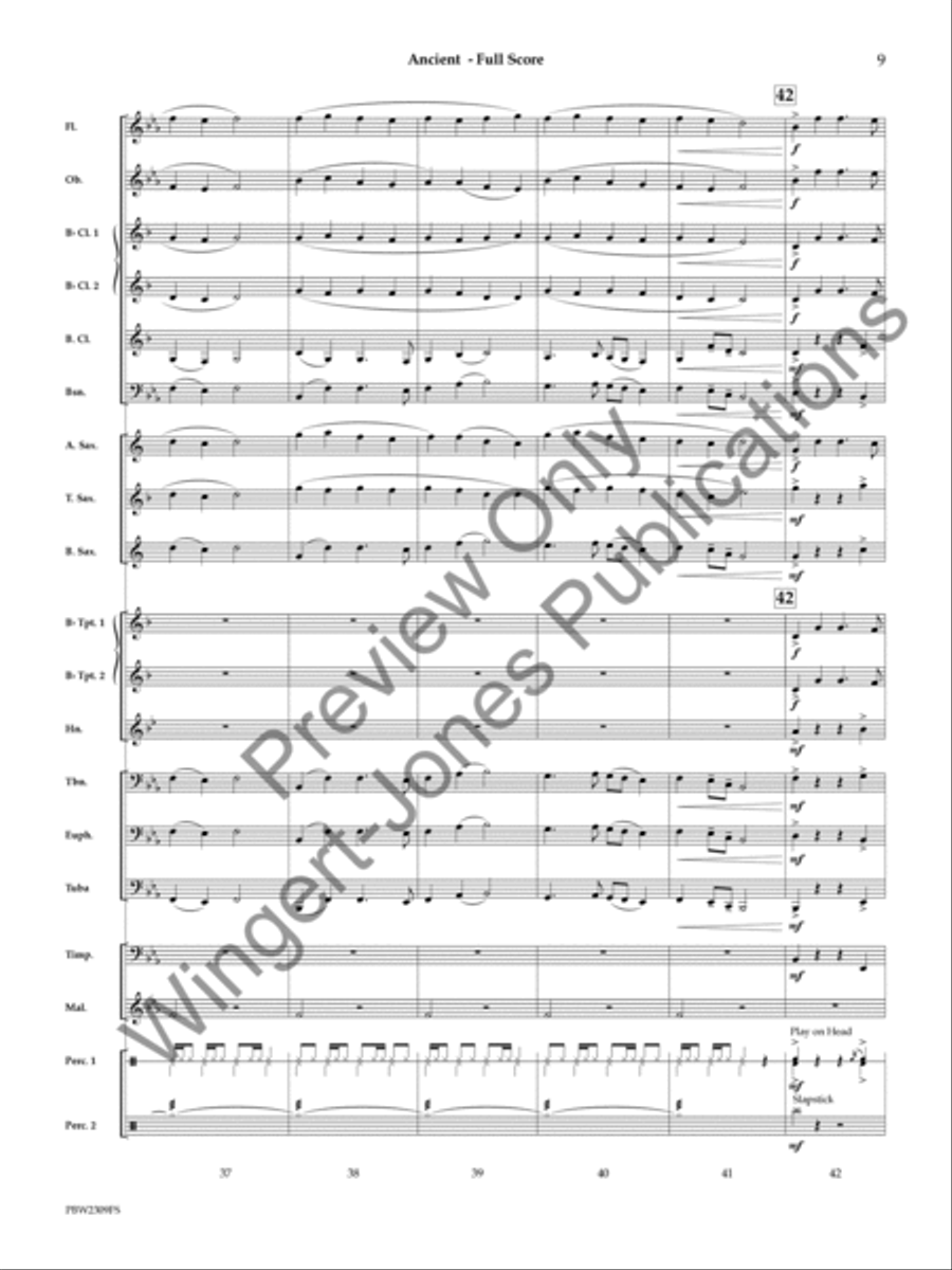 Ancient (Score) Concert Band scores gallery preview page 10