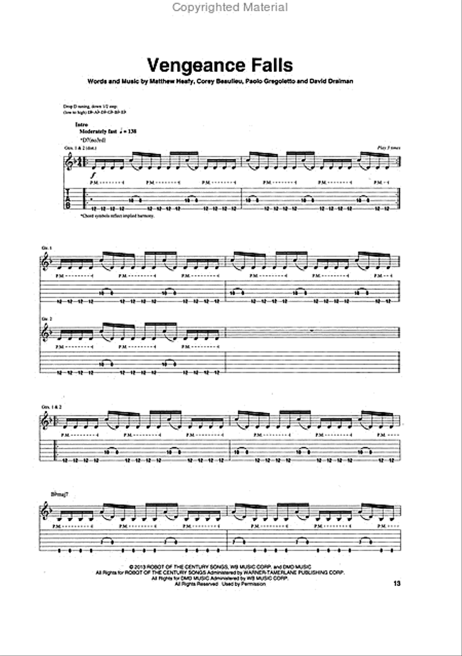 Trivium - Vengeance Falls Electric Guitar scores gallery preview page 4