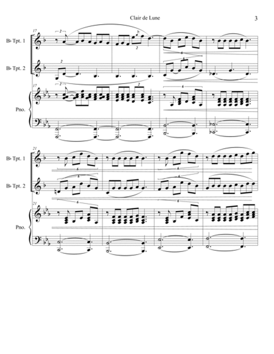Clair de Lune (Trumpet Duet) with piano accompaniment image number null