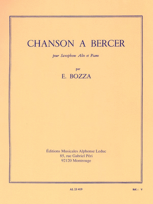 Book cover for Chanson A Bercer (saxophone-alto & Piano)