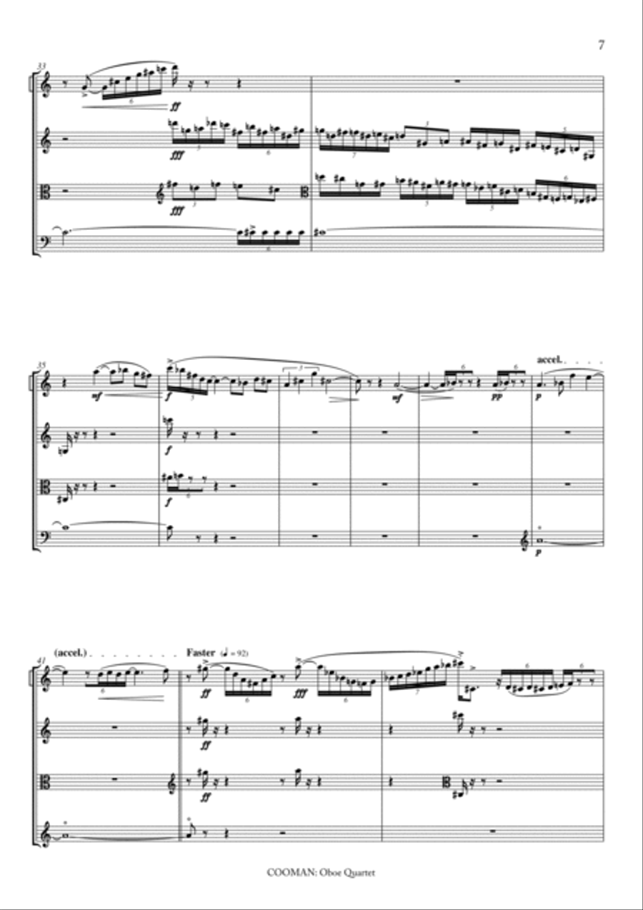 Carson Cooman: Oboe Quartet (2007) for oboe and string trio Small Ensemble scores gallery preview page 6