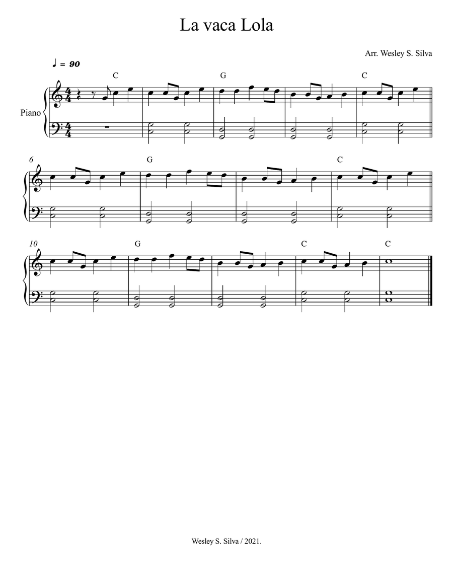 La Vaca Lola - Piano Easy
