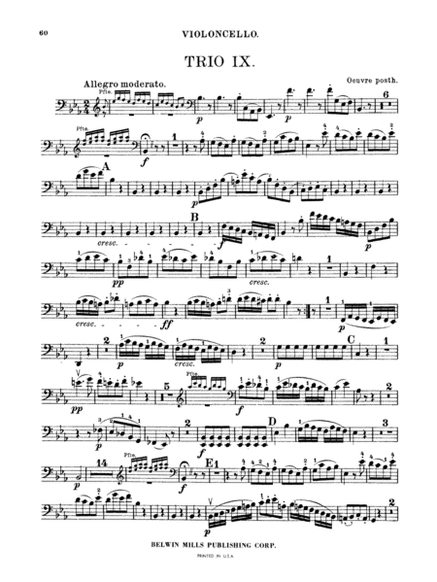 Beethoven: Trio No. 9, in E flat Major (for piano, violin, and cello)