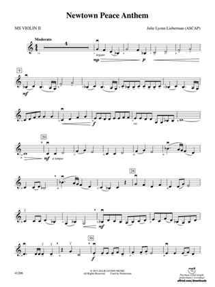Newtown Peace Anthem: MS Violin 2