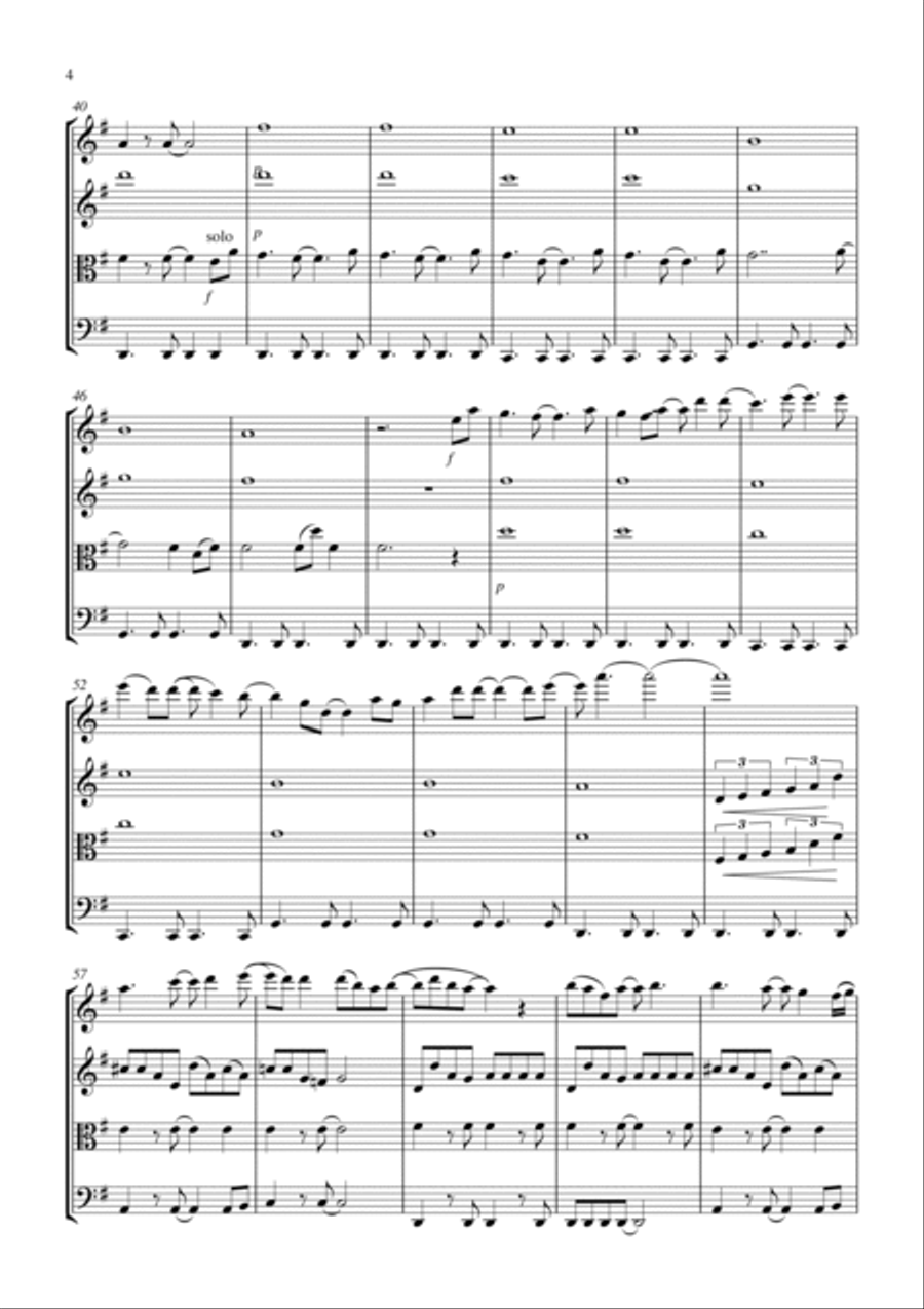 Sweet Child O' Mine String Quartet scores gallery preview page 6