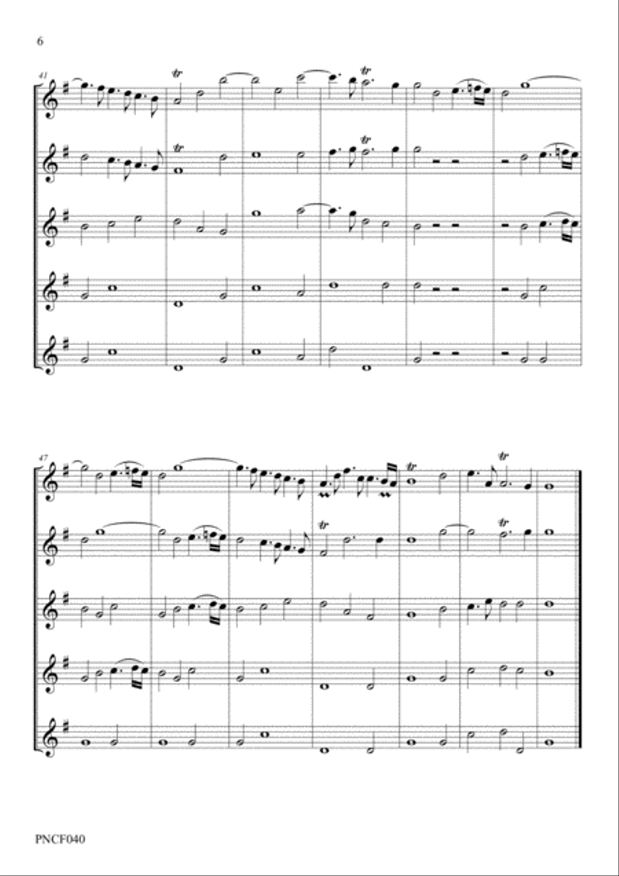 BOISMORTIER CONCERTO IN G MAJOR FOR 5 FLUTES Small Ensemble scores gallery preview page 6