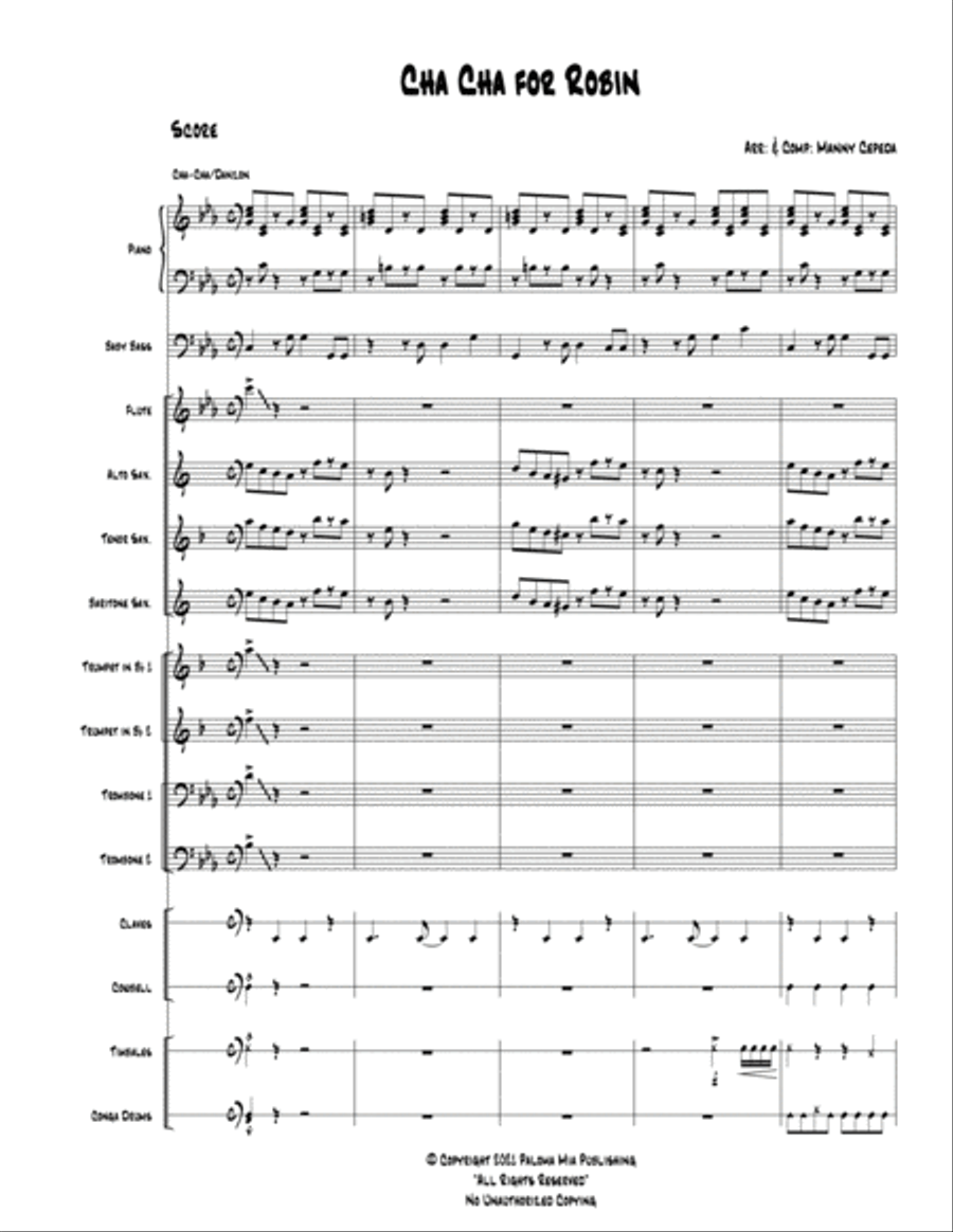 Cha Cha for Robin Jazz Ensemble scores gallery preview page 2