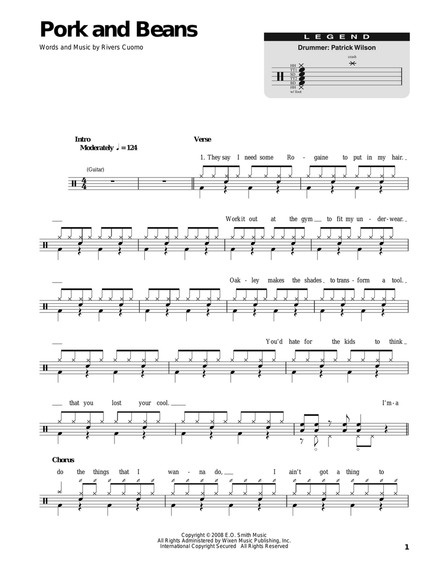 Pork And Beans Drum Set scores gallery preview page 1