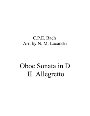 Book cover for Oboe Sonata in D II. Allegretto