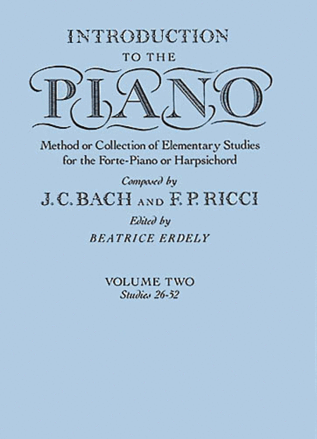 J.C. Bach And F.P. Ricci: Introduction To The Piano Volume Two
