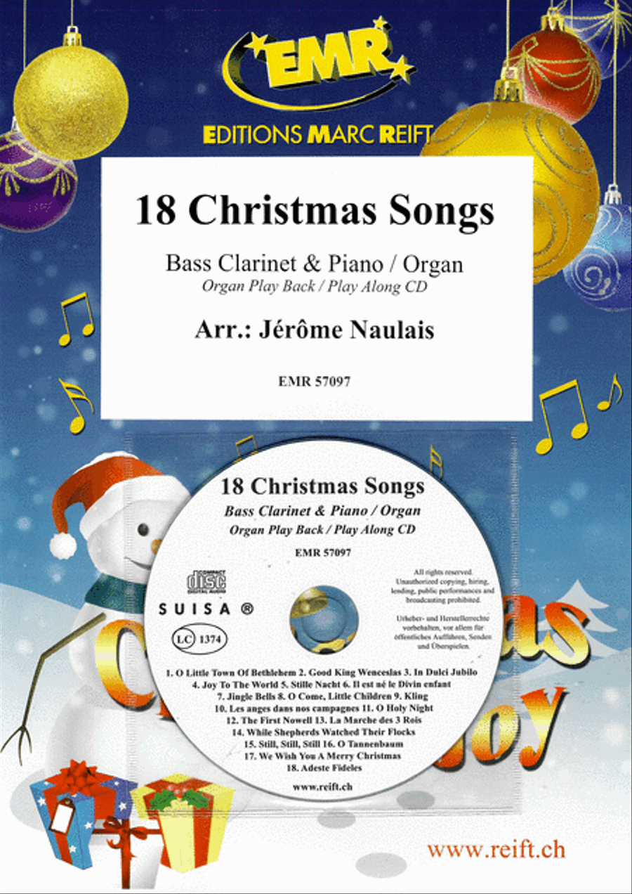 18 Christmas Songs Bass Clarinet scores gallery preview page 1