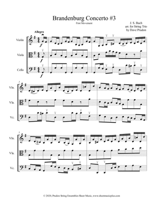 Book cover for Brandenburg Concerto #3, 1st Mvt. for String Trio