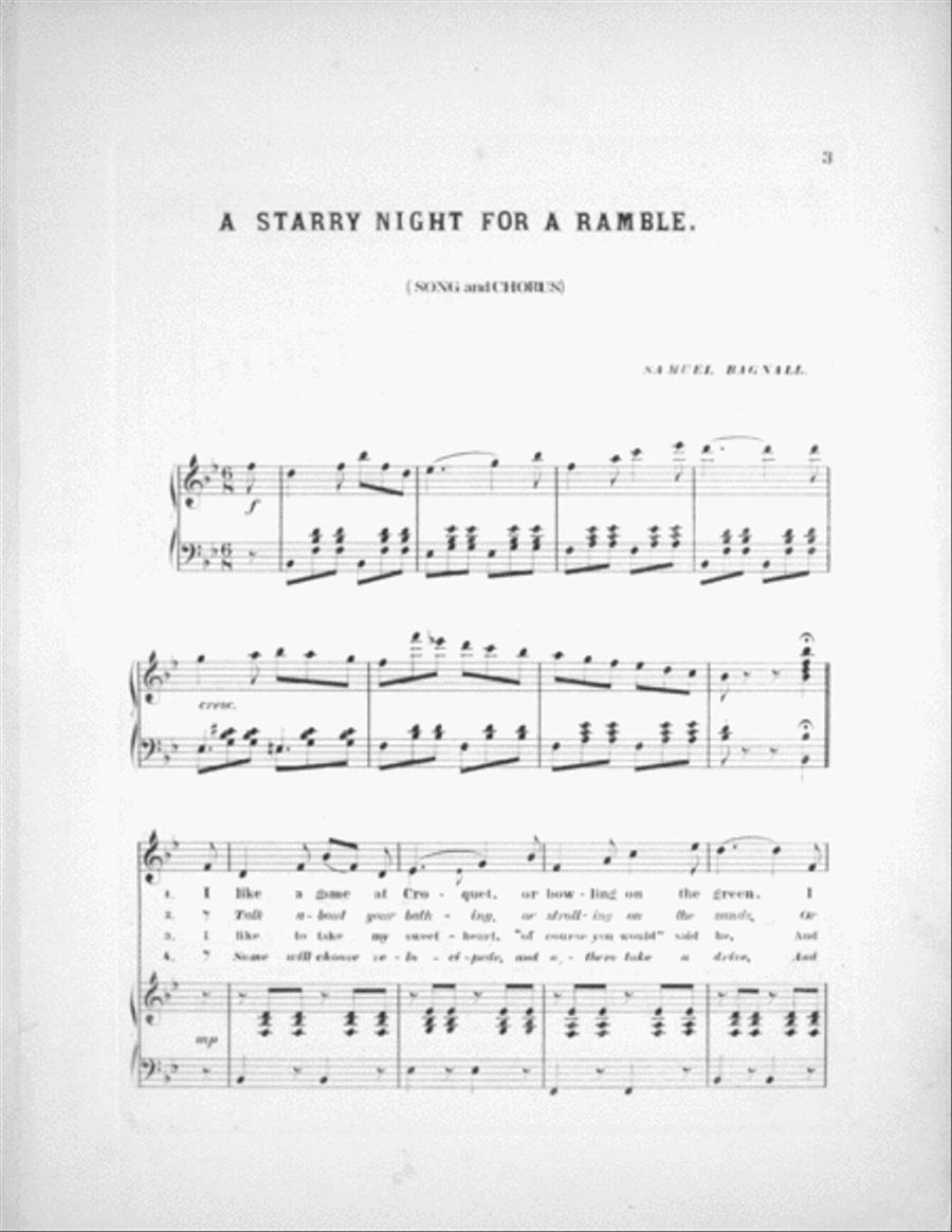 A Starry Night For A Ramble. (Song and Chorus) Choir scores gallery preview page 2
