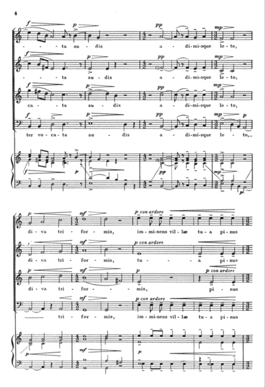 Montium custos nemorumque, Virgo 4-Part scores gallery preview page 4