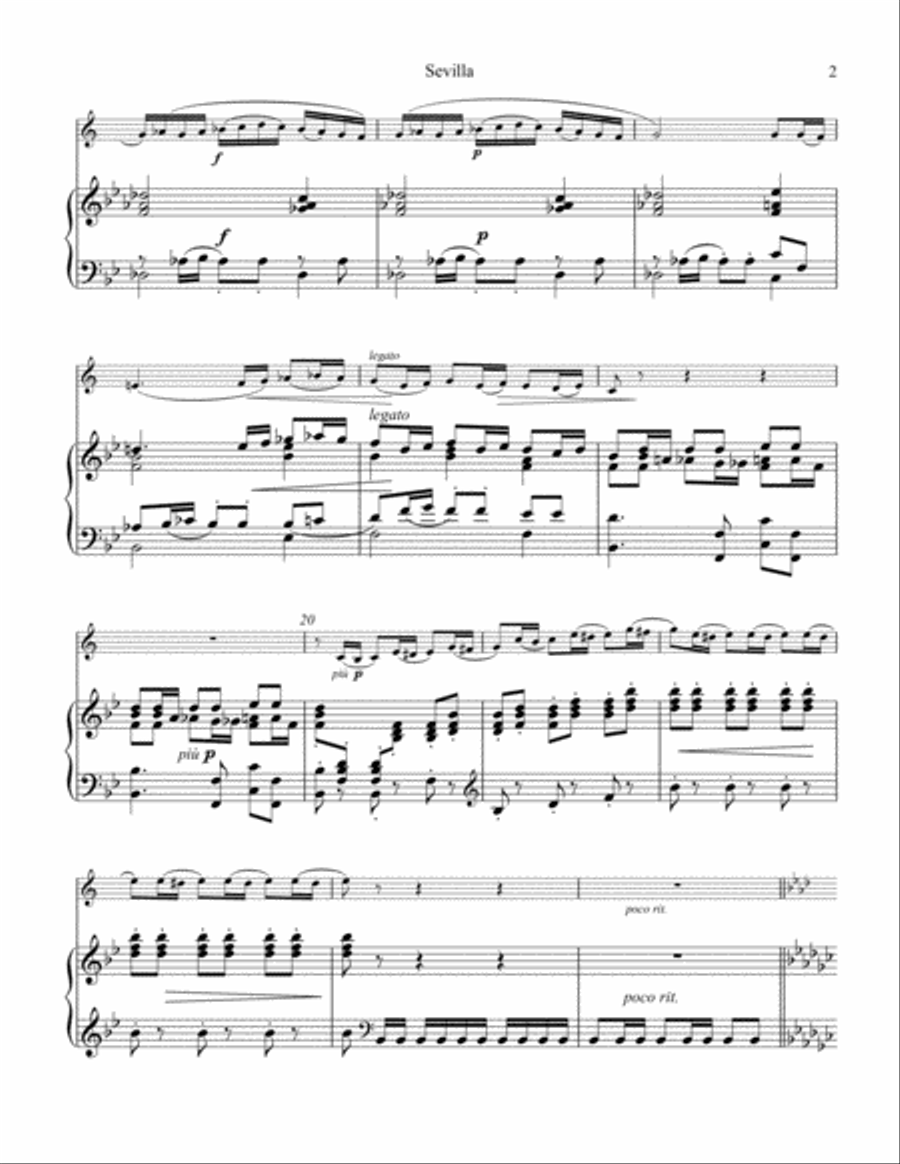 Sevilla Op. 47 No. 3 for trumpet and piano Trumpet Solo scores gallery preview page 3