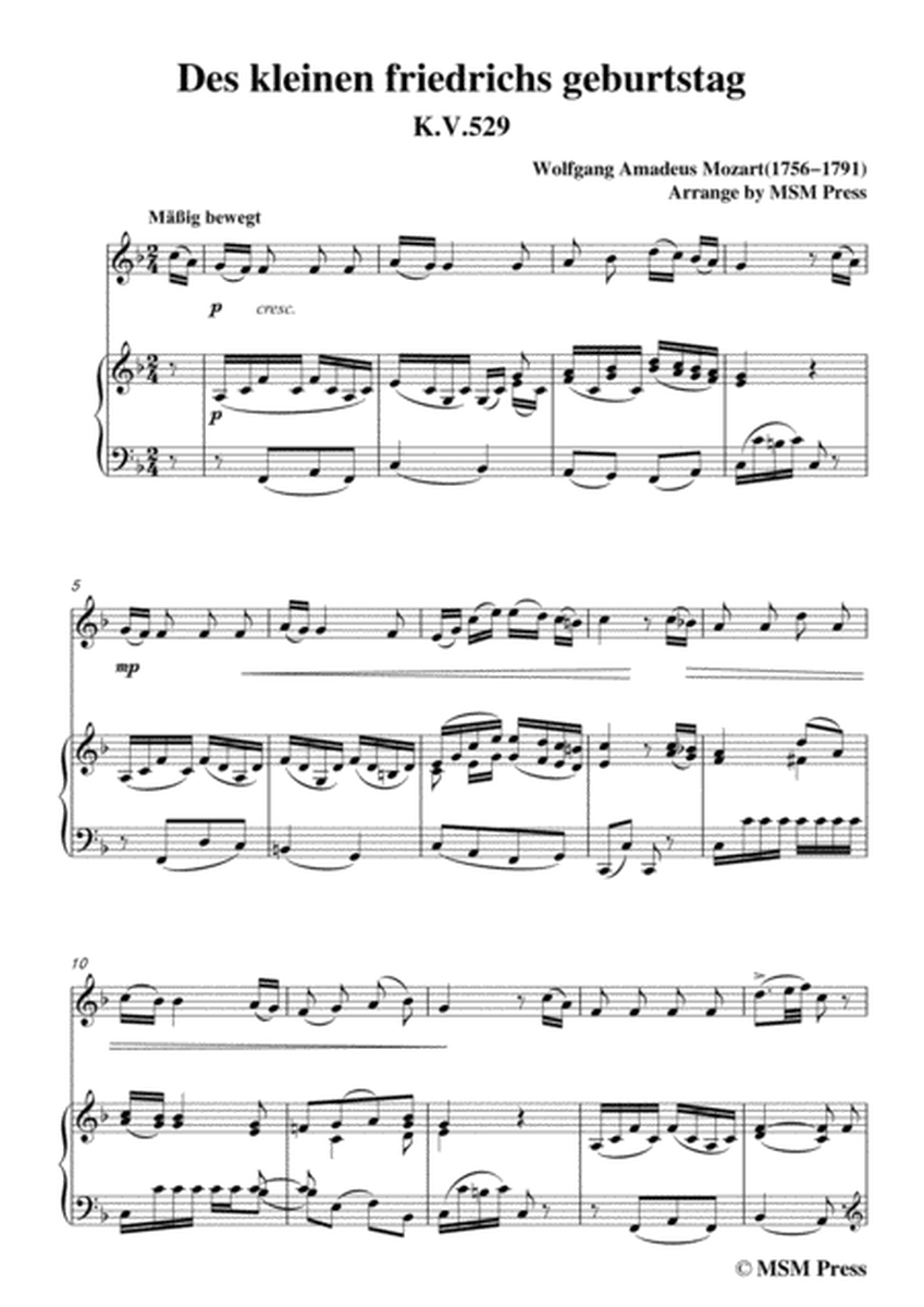 Mozart-Des kleinen friedrichs geburtstag,for Violin and Piano image number null