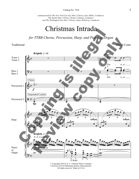 Christmas Intrada (TTBB Full Score Version 2)
