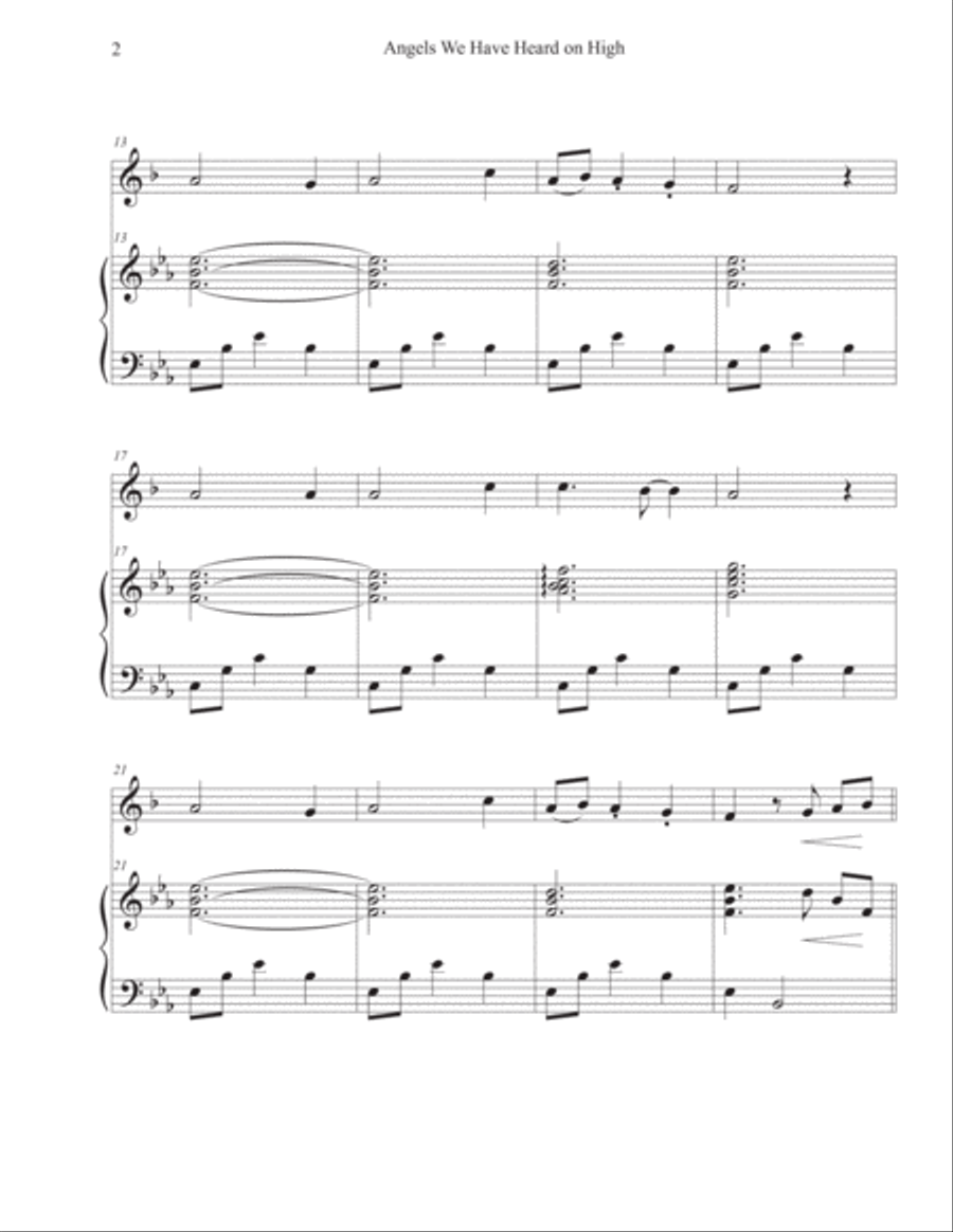Angels We Have Heard on High (Trumpet-Piano) Trumpet Solo scores gallery preview page 2