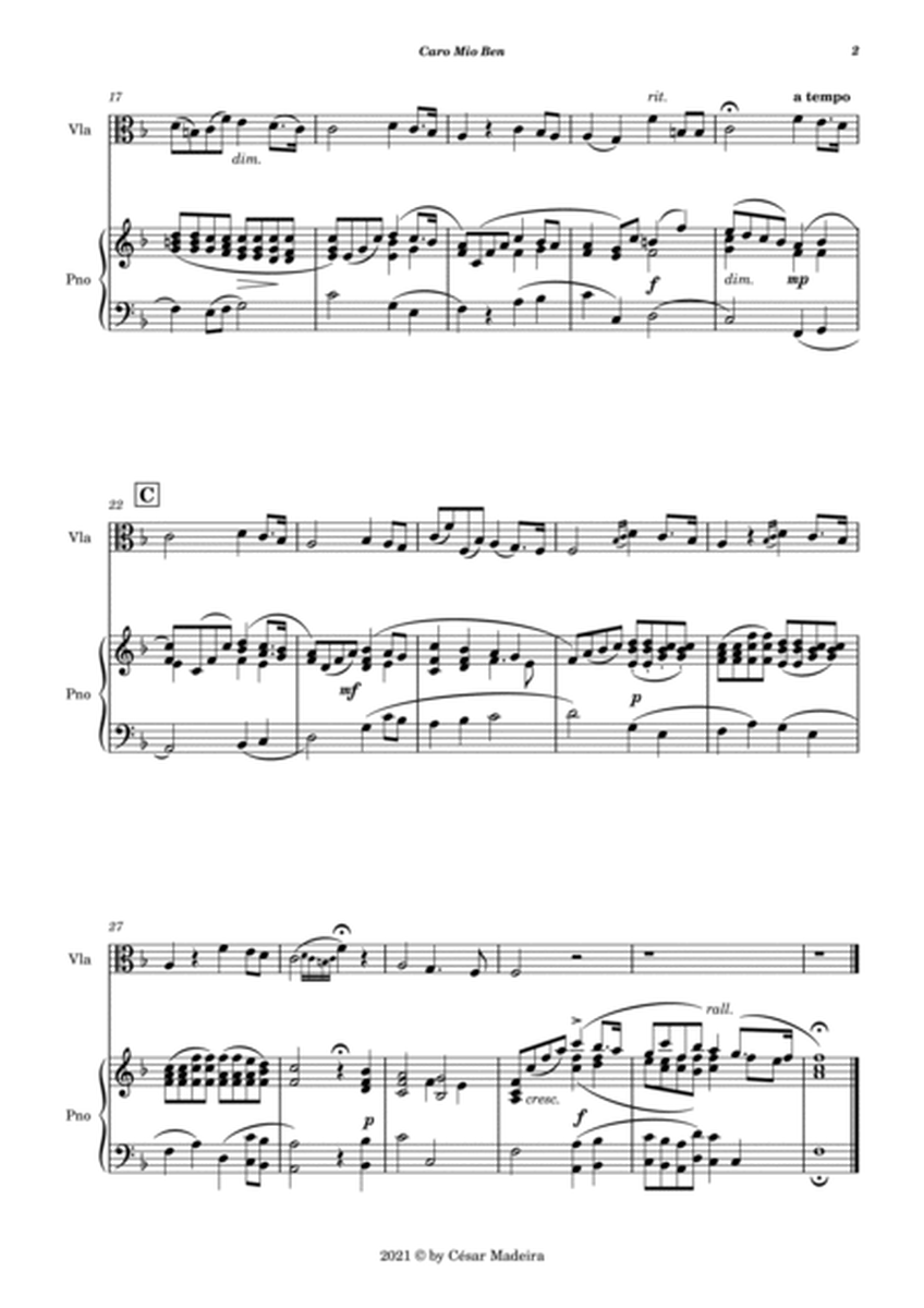 Caro Mio Ben (Come Once Again) - Viola and Piano (Full Score and Parts) image number null