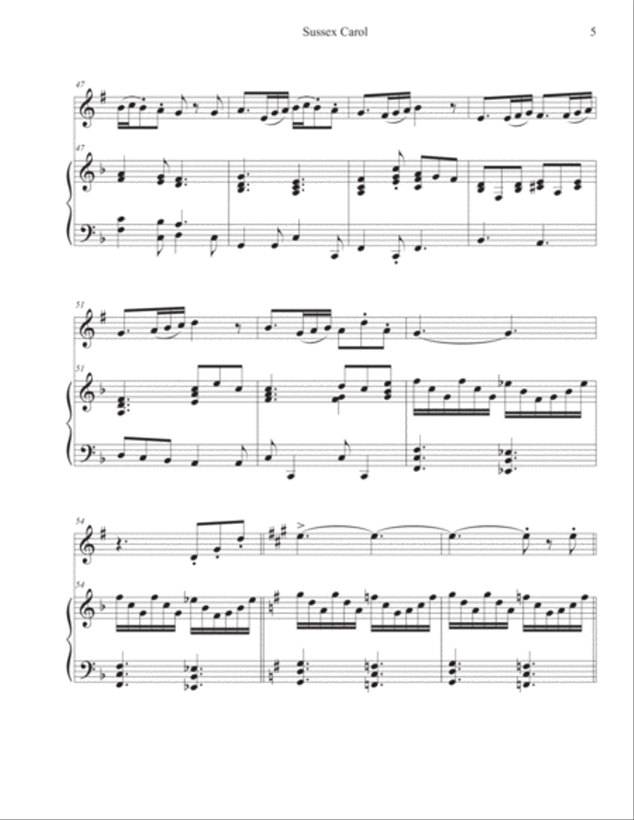 SUSSEX CAROL with Good Christian Men, Rejoice (Trumpet-Piano) Trumpet Solo scores gallery preview page 5