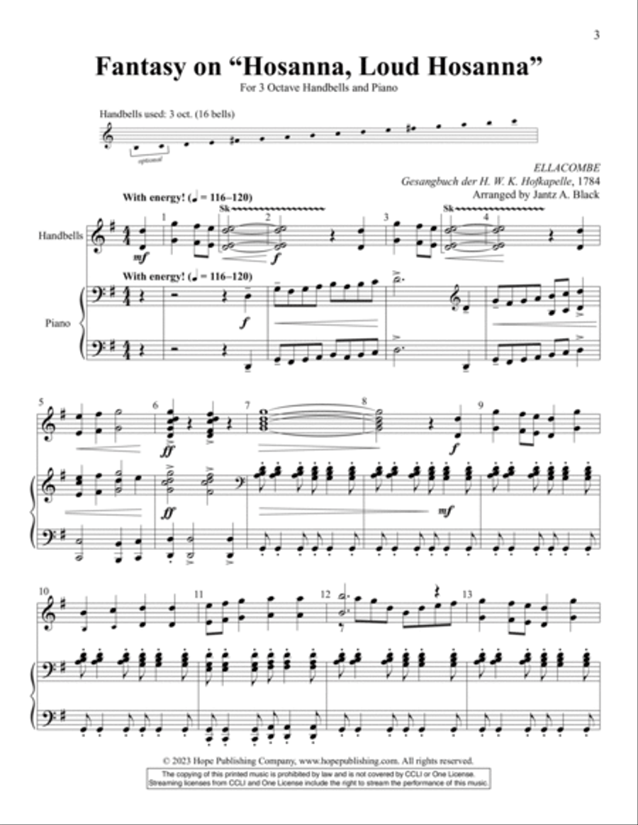 Fantasy on Hosanna, Loud Hosanna 3-Octaves scores gallery preview page 3