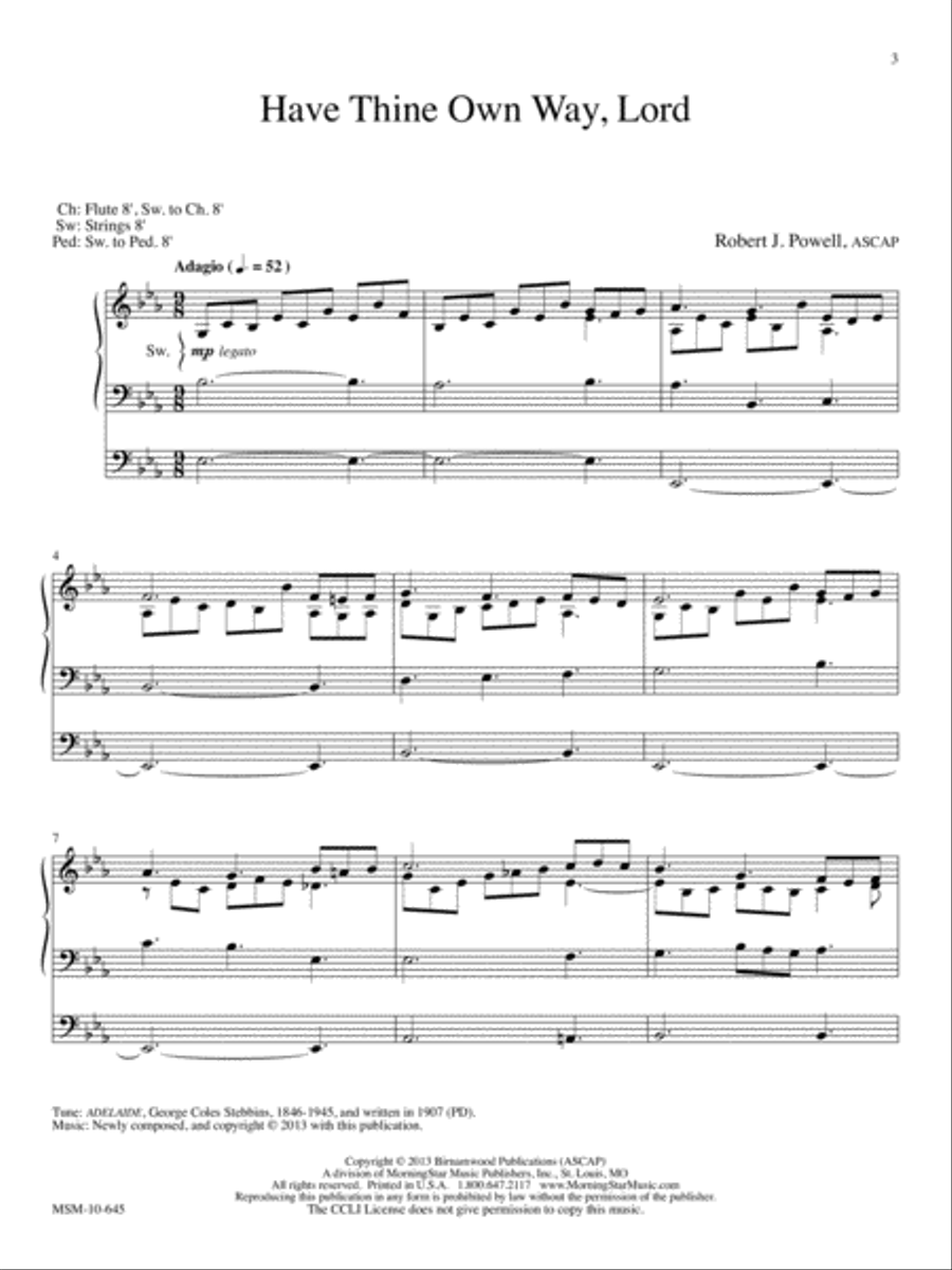 Prayerful Preludes, Set 1 Organ scores gallery preview page 3