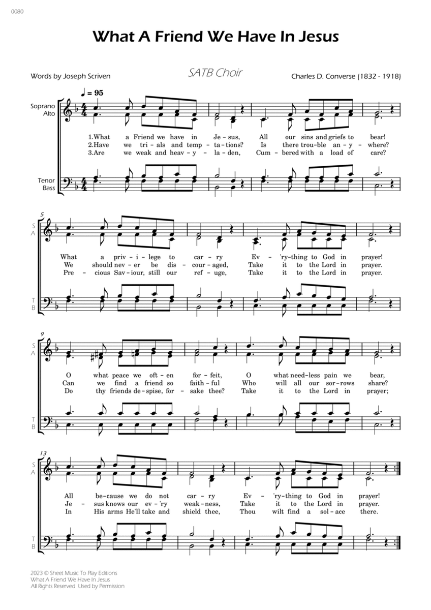 What A Friend We Have In Jesus - SATB Choir image number null