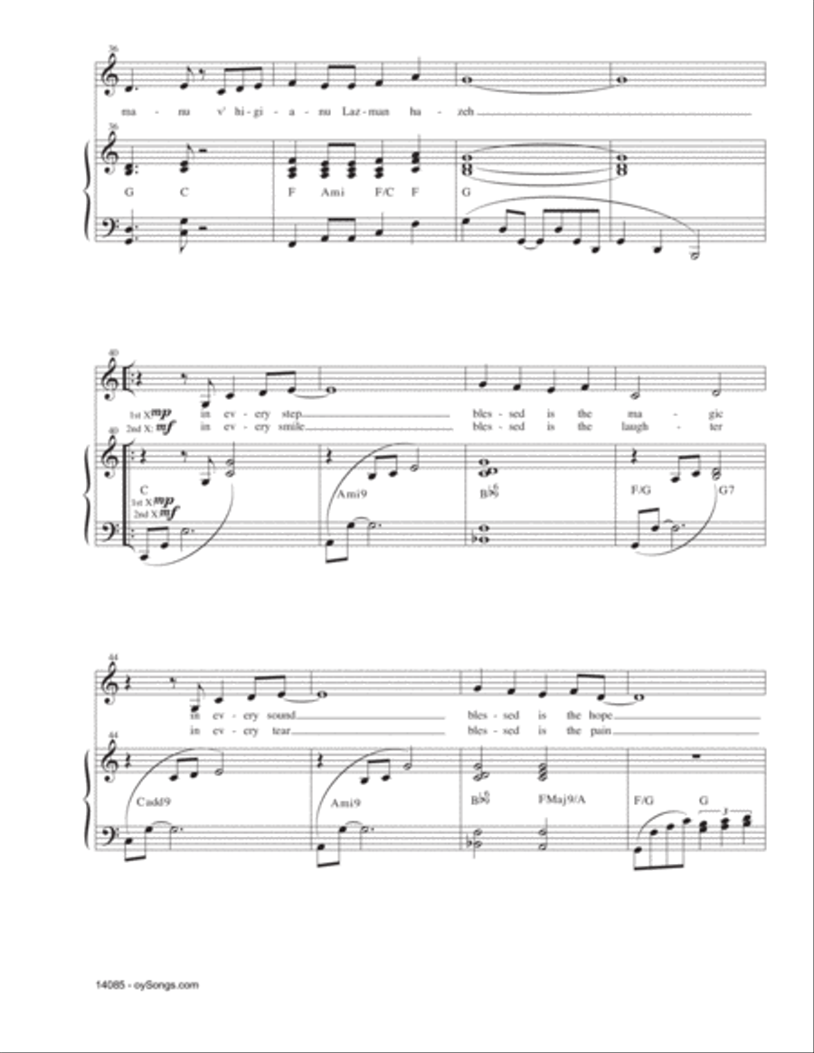Gifts Of Life Piano, Vocal scores gallery preview page 4