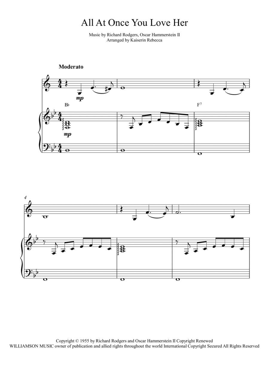 All At Once You Love Her All At Once You Love Her B-Flat Trumpet scores gallery preview page 1