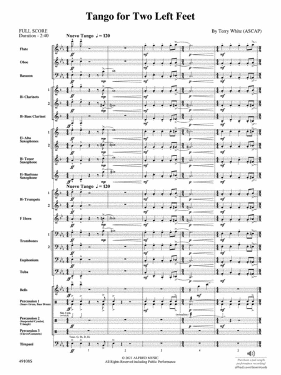Tango for Two Left Feet: Score Concert Band scores gallery preview page 2