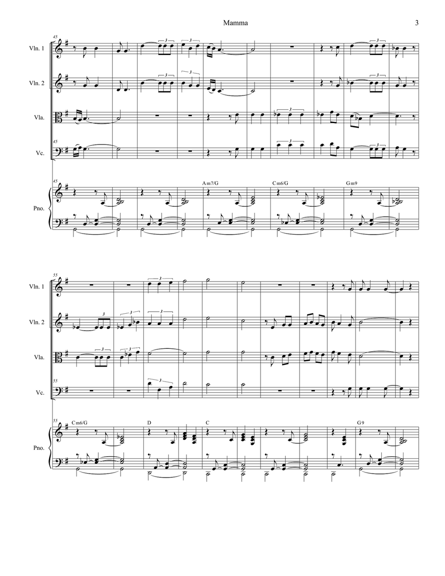 Mama (mamma) String Quartet scores gallery preview page 3