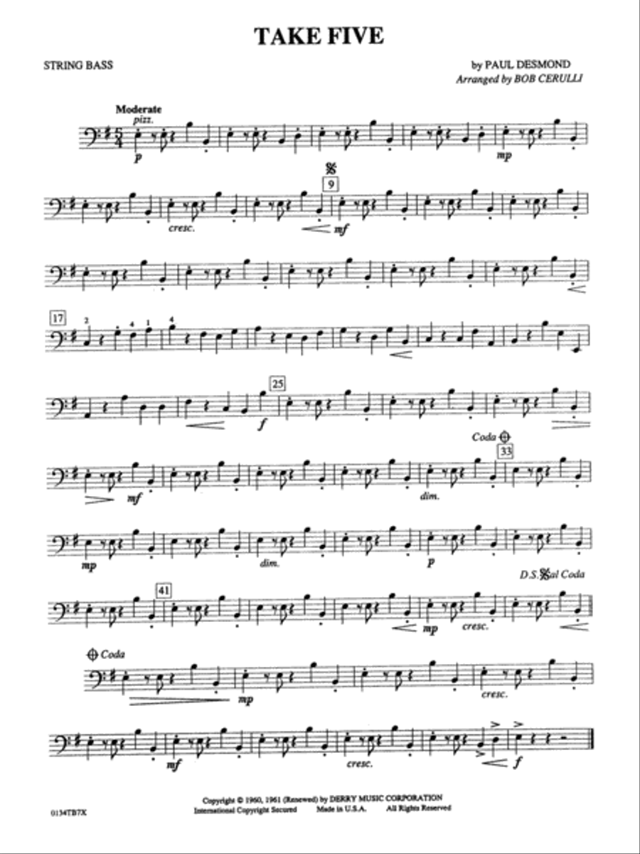 Take Five: String Bass Full Orchestra scores gallery preview page 1
