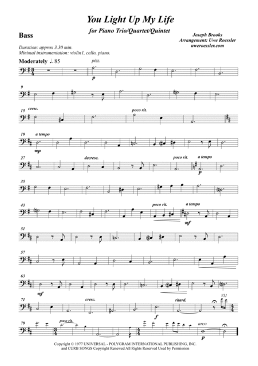 You Light Up My Life Piano Trio scores gallery preview page 5