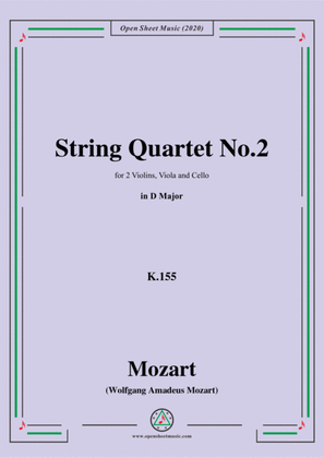 Book cover for Mozart-String Quartet No.2 in D Major,K.155