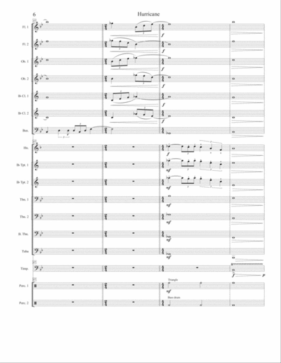 Hurricane, for wind orchestra Large Ensemble scores gallery preview page 6