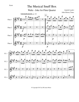 Musical Snuff Box by Lyadov for flute quartet