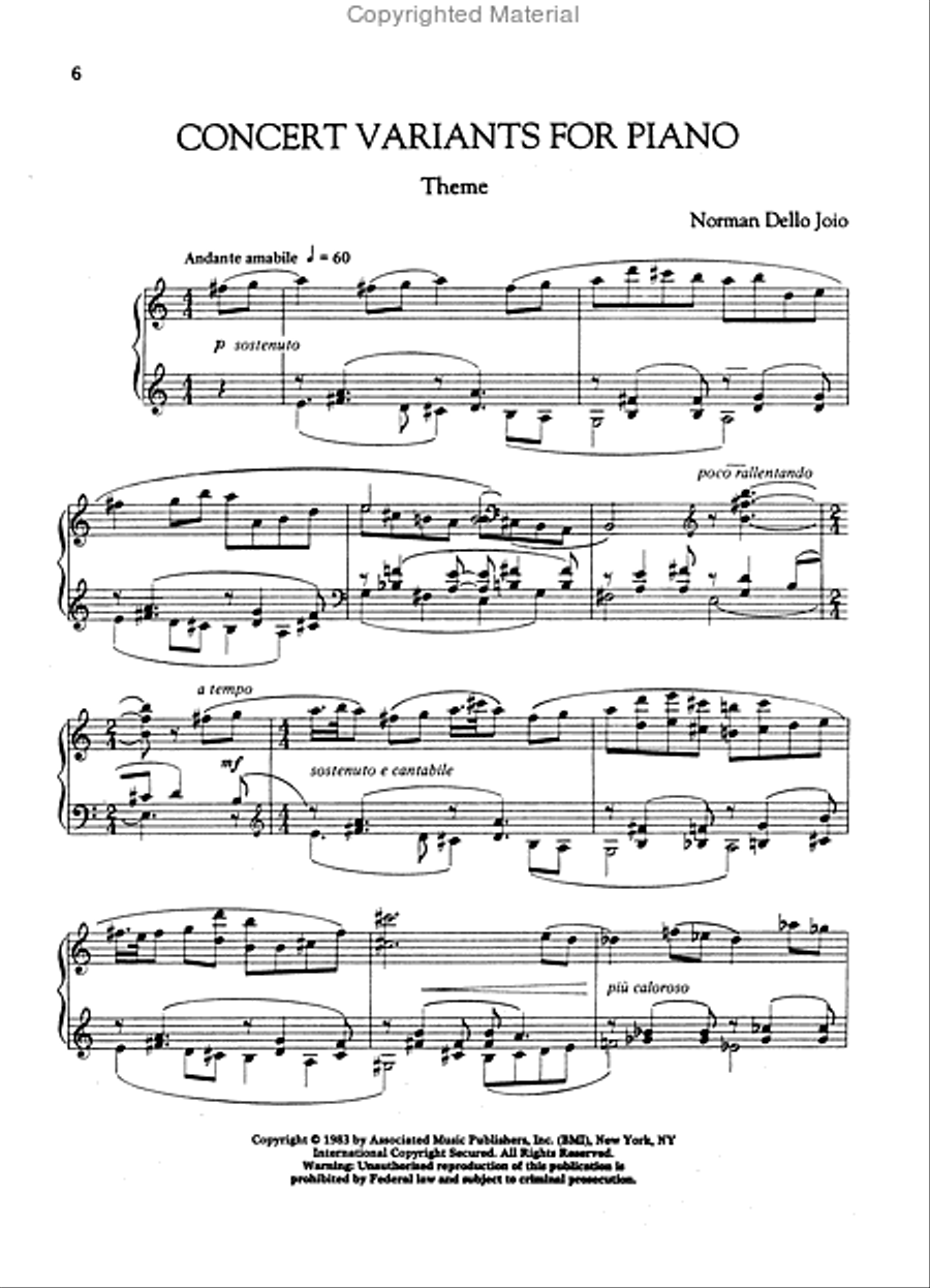Dello Joio - Piano Music Dello Joio - Piano Music Piano Solo scores gallery preview page 2